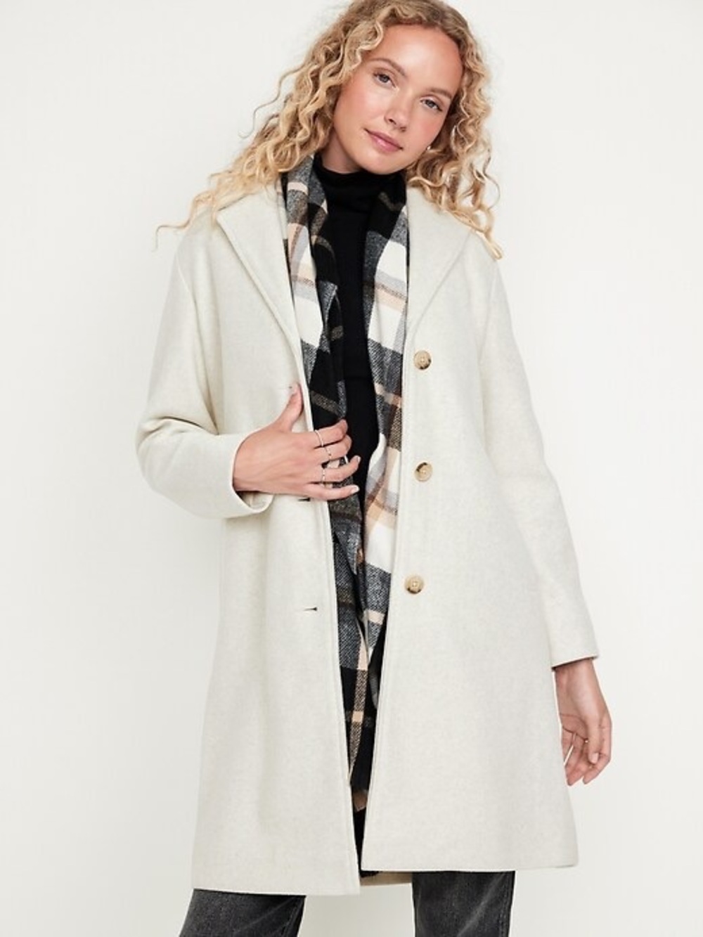 Old Navy Ivory Car Coat XXL Tall NWT 🤍 Longline Cream Winter Coat Women
